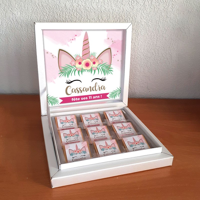 Boite chocolats Licorne